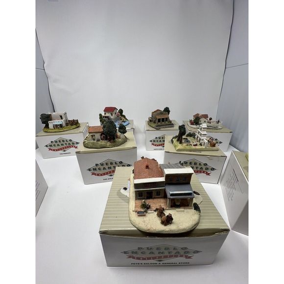Pueblo Encantado Collection Full Set of 9 Miniature Figurines, Only Made In 1994 - Picture 11 of 16